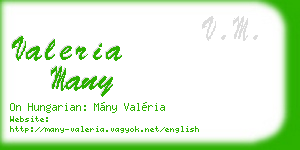 valeria many business card