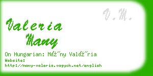 valeria many business card